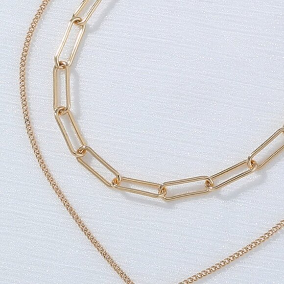 Heart Pendant, Cable, and Paperclip Chain Women's Necklace Set - Brand New - Picture 7 of 10